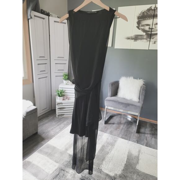 EUC Zara Overlay Sheer Black Midi Dress - XS - Picture 11 of 15